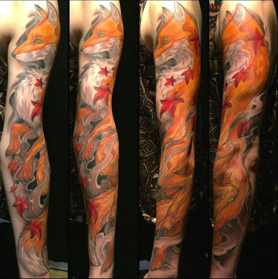 Fox Sleeve Tattoo Tattooed By Rico Schinkel