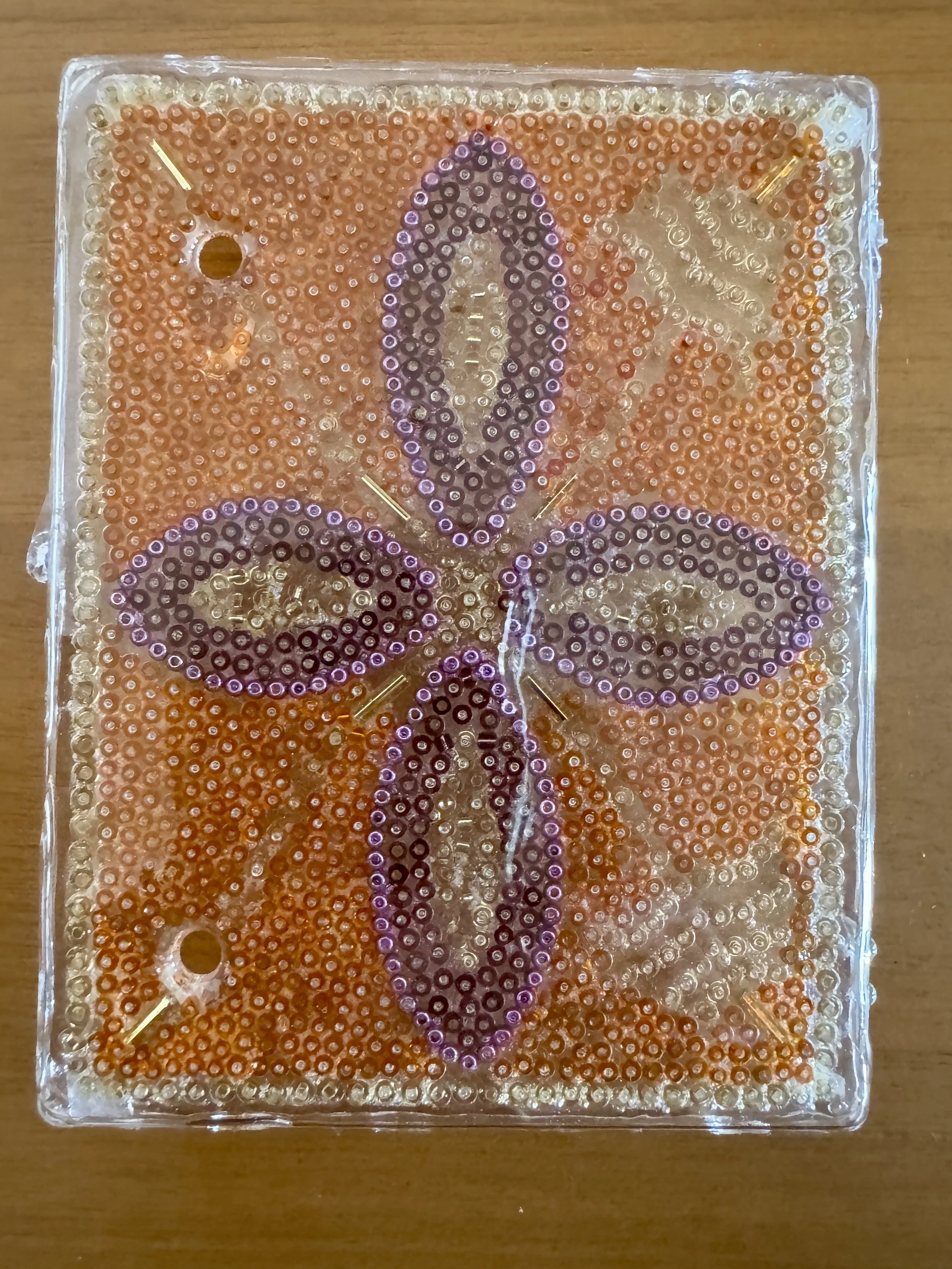 Purple & Orange Fully Beaded Reed Case