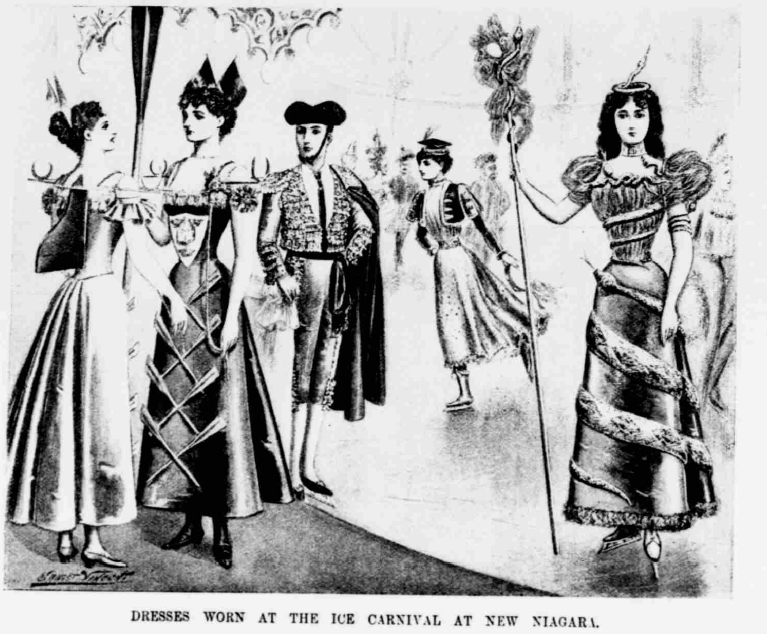 Ice Skating Carnival, Lady's Pictorial, 10 April 1897. Image created by the British Library Board. No known copyright holder.