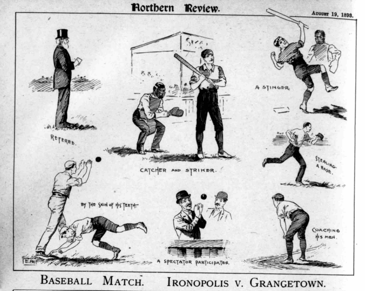 Baseball in England, 1893. Northern Review, 19 August 1893.  Image created by the British Library Board. No known copyright holder.