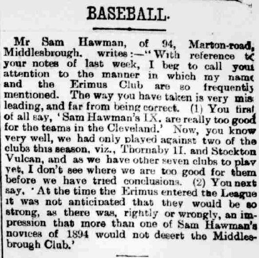 Sam Hawman makes his opionion known. Northern Weekly Gazette, 6 June 1896. Image created by the British Library Board. Public domain.