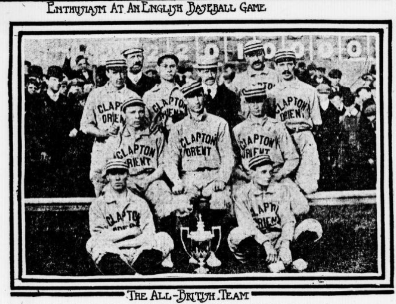 1907 National Championship-winning team Clapton Orient with the Ley Cup. Sunday Star (Washington, D.C.), 12 April 1908. Image created by Library of Congress. Public domain.