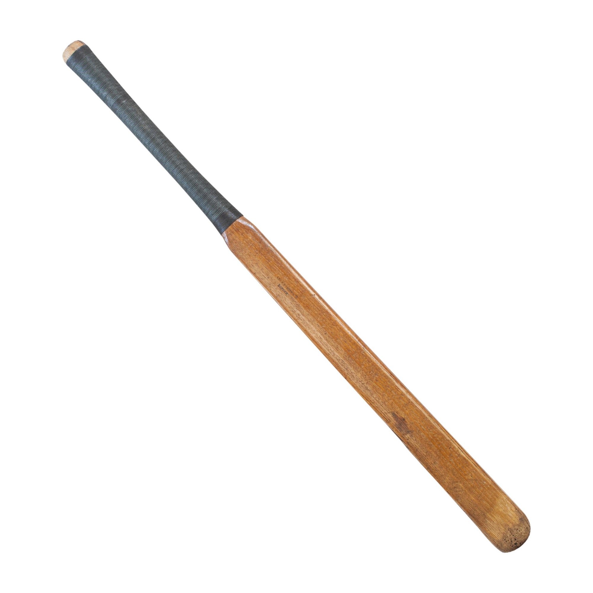 Bussey hardwood narrow profile technique cricket bat. Sports Antiques. Copyright undetermined.
