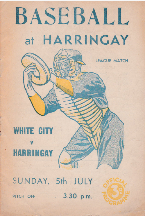 Harringay Baseball Programme, 1936. Author's own collection.