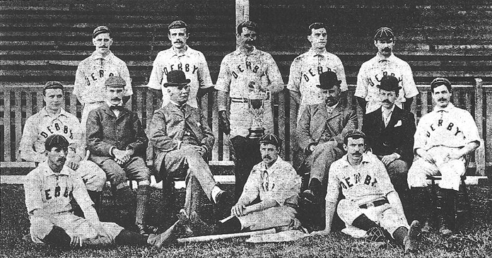 1897 National Championship-winning team Derby with Francis Ley and the Ley Cup. Image courtesy of Project COBB.