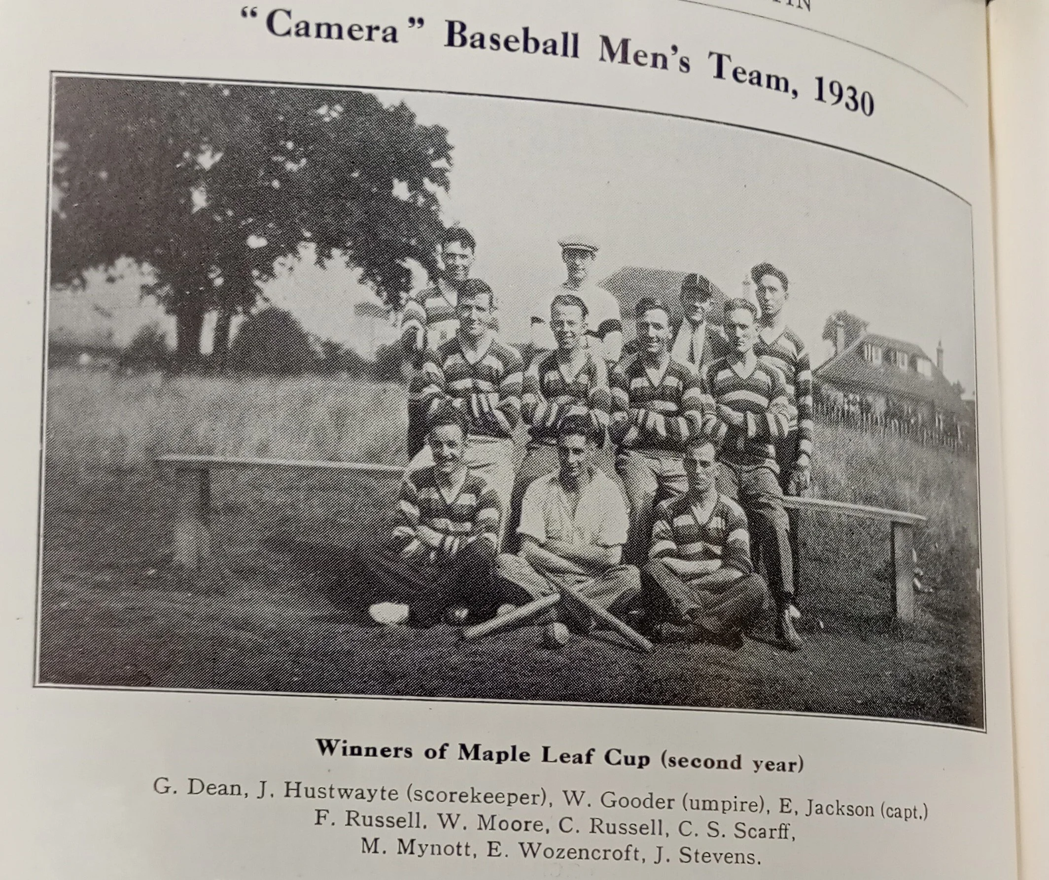 One of the Kodak baseball section men's teams, 1930. Kodak Works' Bulletin, Volume 12. British Library.