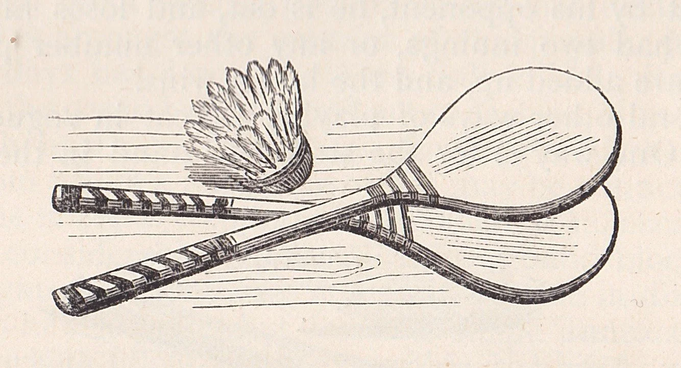 Battledores and shuttlecock, Boy's Modern Playmate, 1892. Authors own collection.