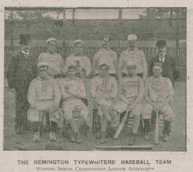 Remington Typewriters Baseball Club, Music Hall and Theatre Review, 27 December 1895. Image created by the British Library Board. No known copyright holder.