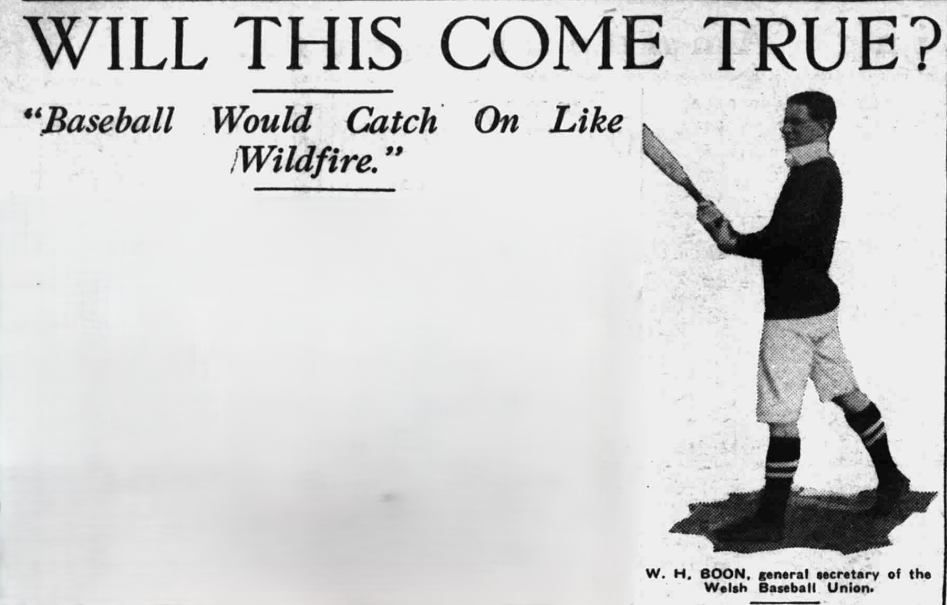 The uniform and equipment of a player of English baseball. Athletic News, 27 June 1927.  Image created by British Library Board. No known copyright holder.