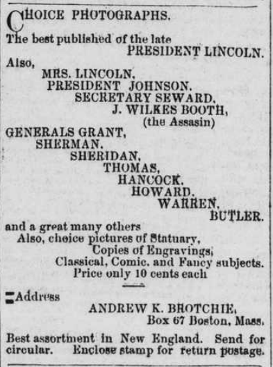 A teenage Andrew K. Brotchie showing some Yankee enterprise. Willimantic Journal, 29 June 1865. Image created by the Library of Congress. Public domain.