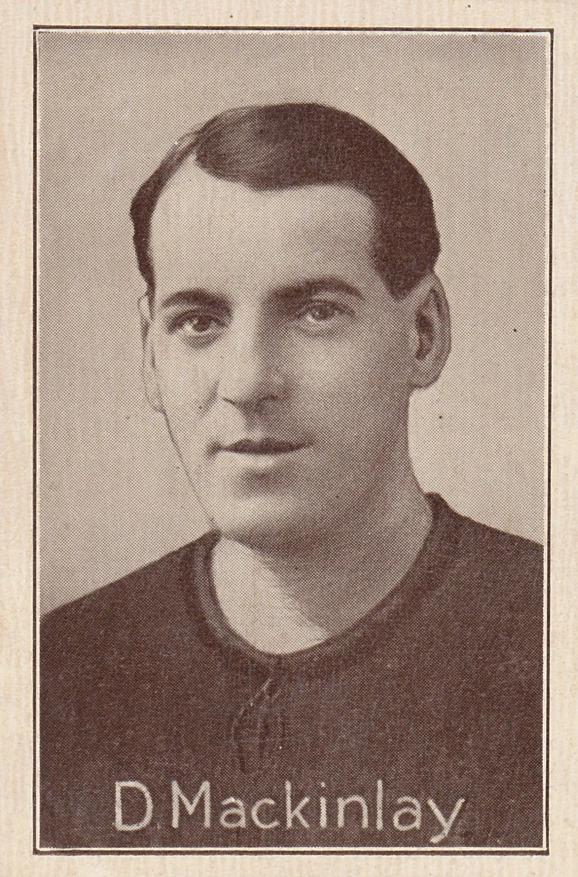 Donald McKinlay, Liverpool FC footballer and player of English Baseball. Trade card, author's own collection.