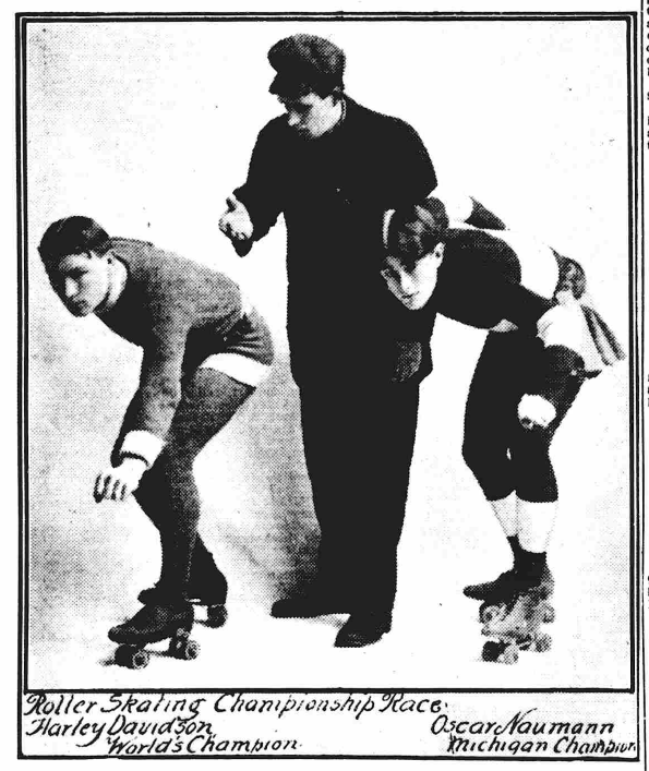 Harley Davidson, ready to race. Era, 13 February 1909. Image created by the British Library Board. No known copyright holder.