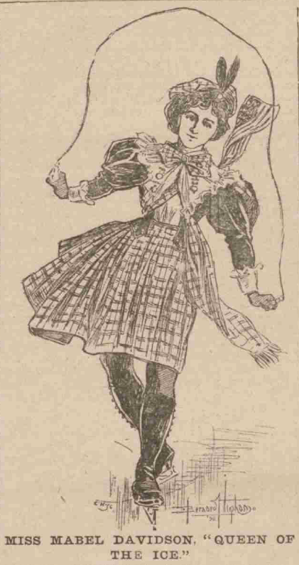 Mabel Davidson, Queen of the Ice. Penny Illustrated Paper, 12 December 1896. Image created by the British Library Board. No known copyright holder.