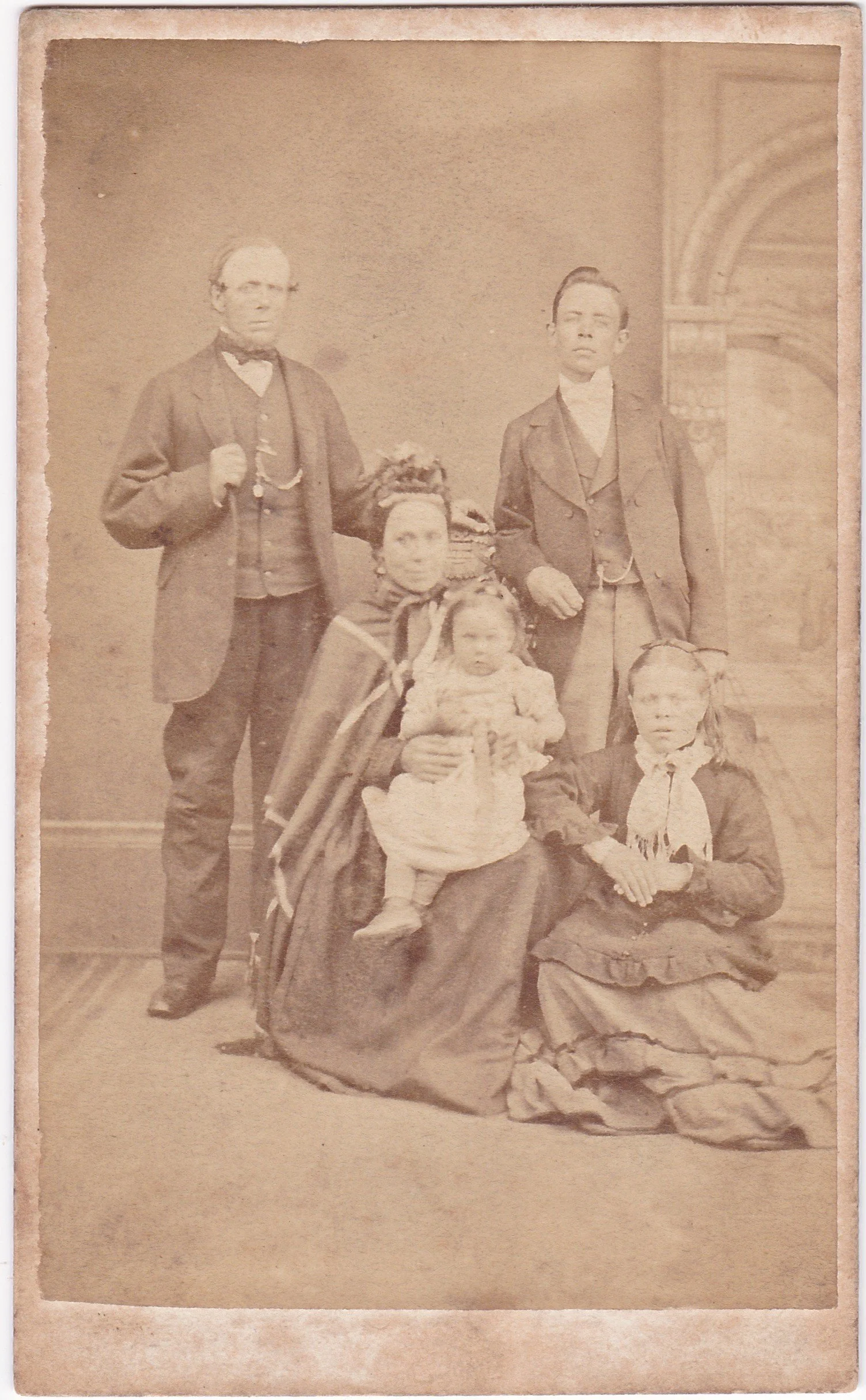 "Shop lads". Studio portrait of a Dingwall family c. 1870, cabinet card, photographer John Munro. Author's own collection.