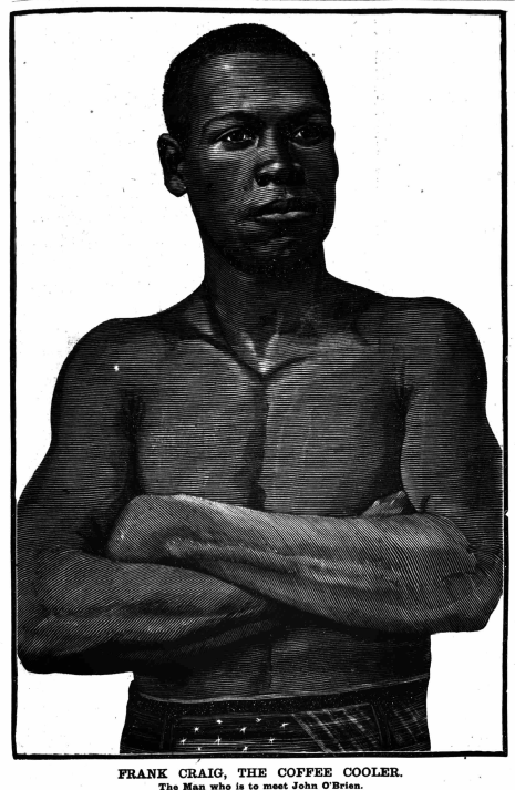 Frank Craig, before his fight with John O'Brien. Mirror of Life, 22 September 1894. Image created by British Library Board. No known copyright holder.