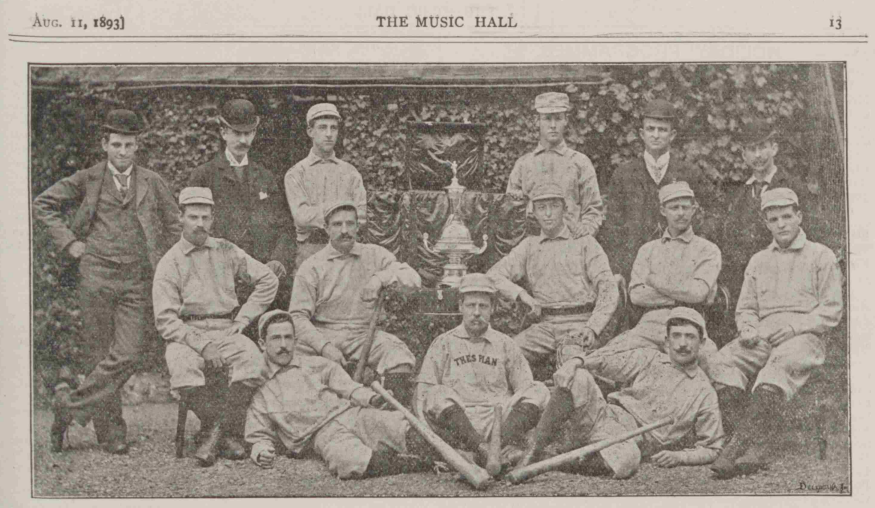 Thespians Baseball Club, Music Hall and Theatre Review, 11 August 1893. Image created by the British Library Board. No known copyright holder.