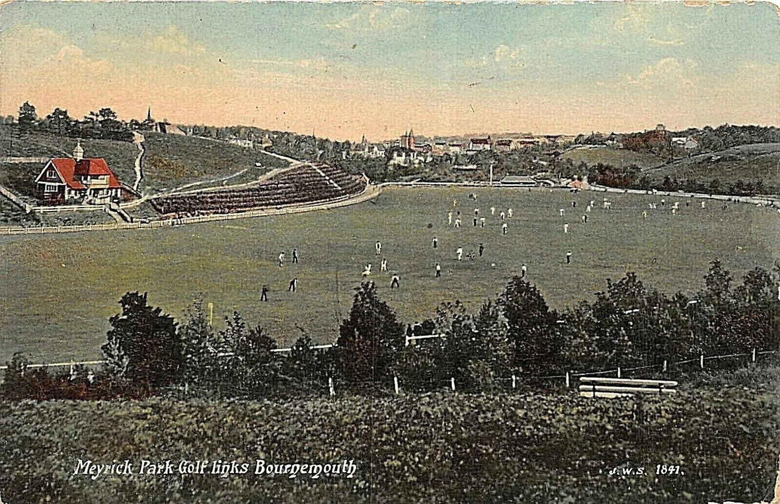 Bournemouth, Meyrick Park golf links. Postcard. Author's own collection.