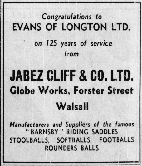 Jabez Cliff & Co. Staffordshire Sentinel, 14 April 1965. Image created by the British Library Board. No known copyright holder. 