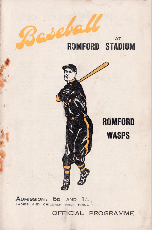 Romford Wasps Baseball Programme, 1937. Author's own collection.