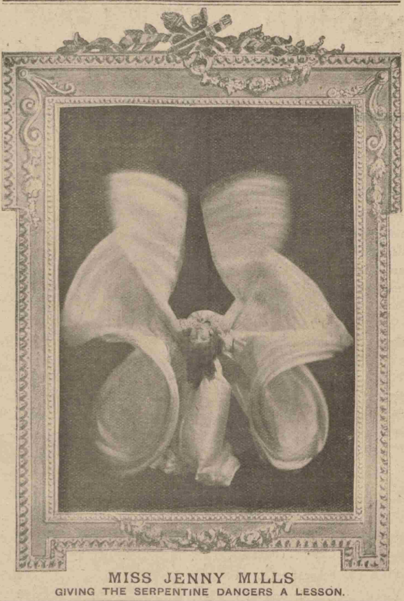 Miss Jenny Mills, Music Hall and Theatre Review, 15 December 1899.  Image created by the British Library Board. No known copyright holder.