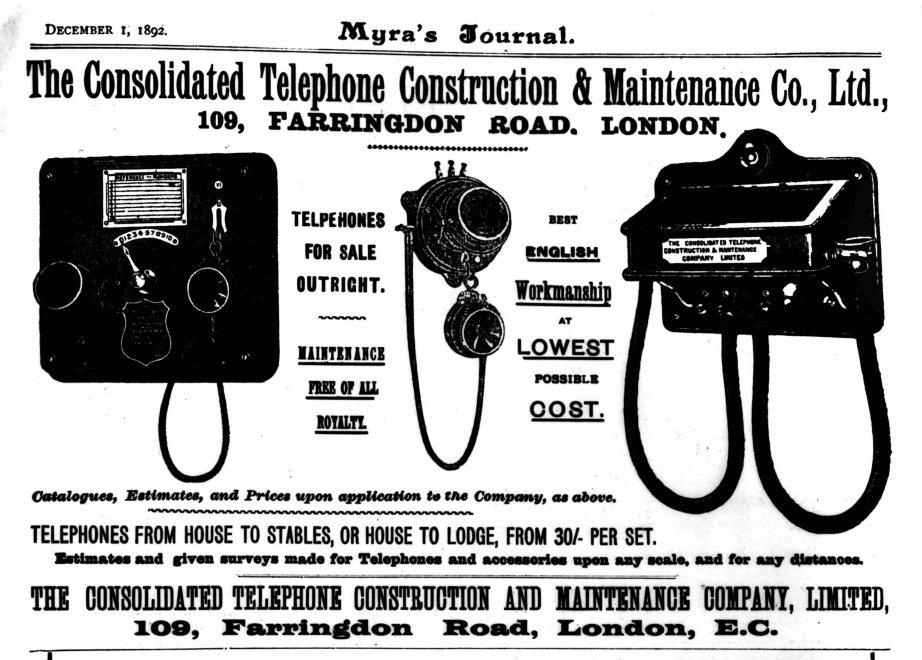 Consolidated Telephone Construction and Maintenance Company Limited, sponsors of the Electrics Baseball Club. Myra's Journal, 1 December 1892. Image created by the British Library Board. Public domain.