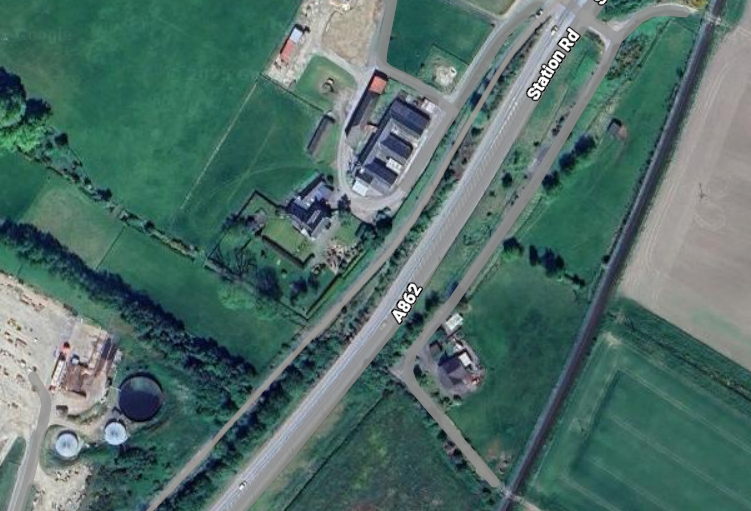 Site 1: the Dingwall Cricket Club ground at Pitglassie Farm. Google Maps.
