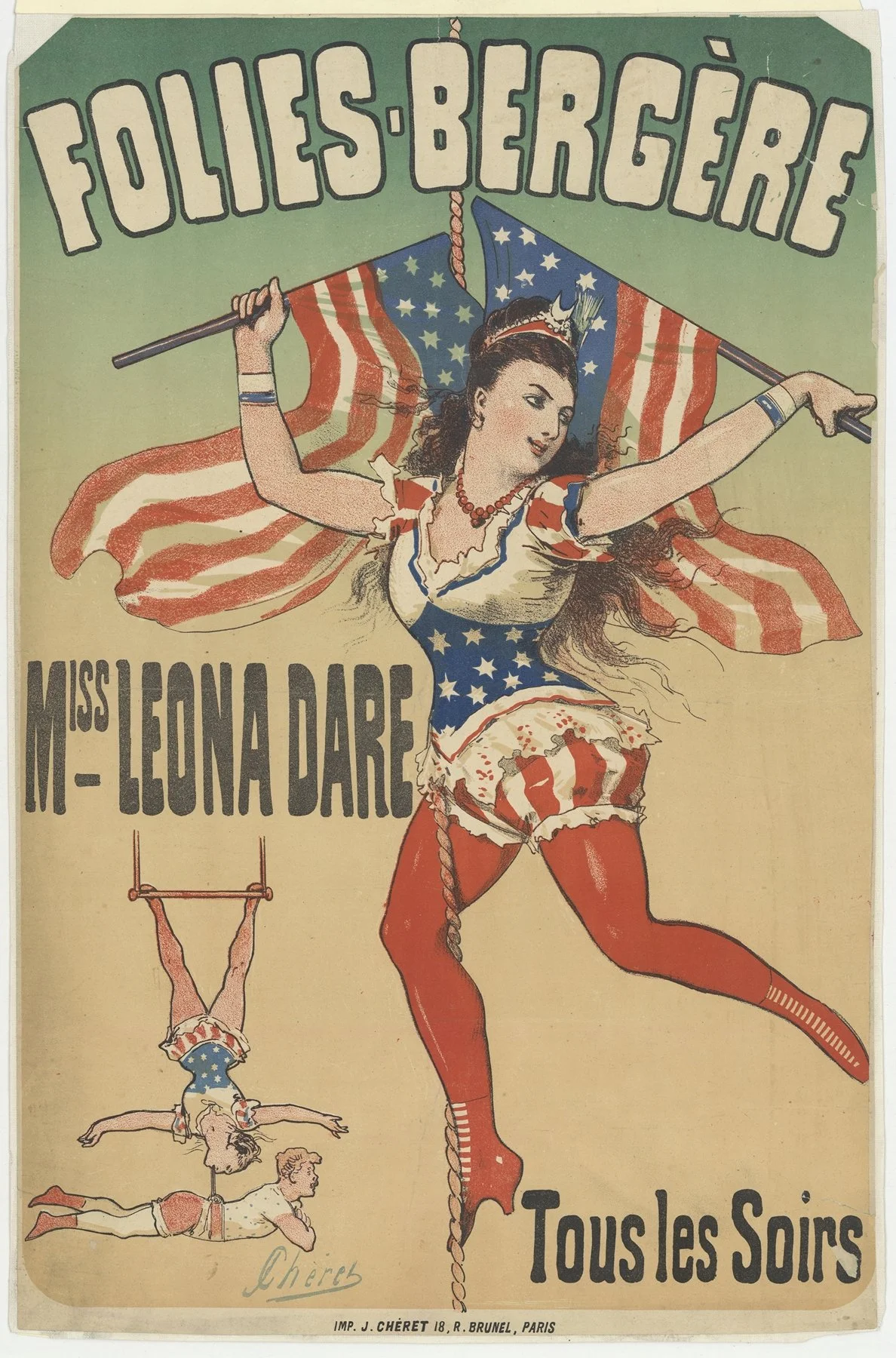 Miss Leona Dare, poster by Jules Chéret. Public domain. Digital Collection of the French National Library. https://gallica.bnf.fr/accueil/fr/html/accueil-fr