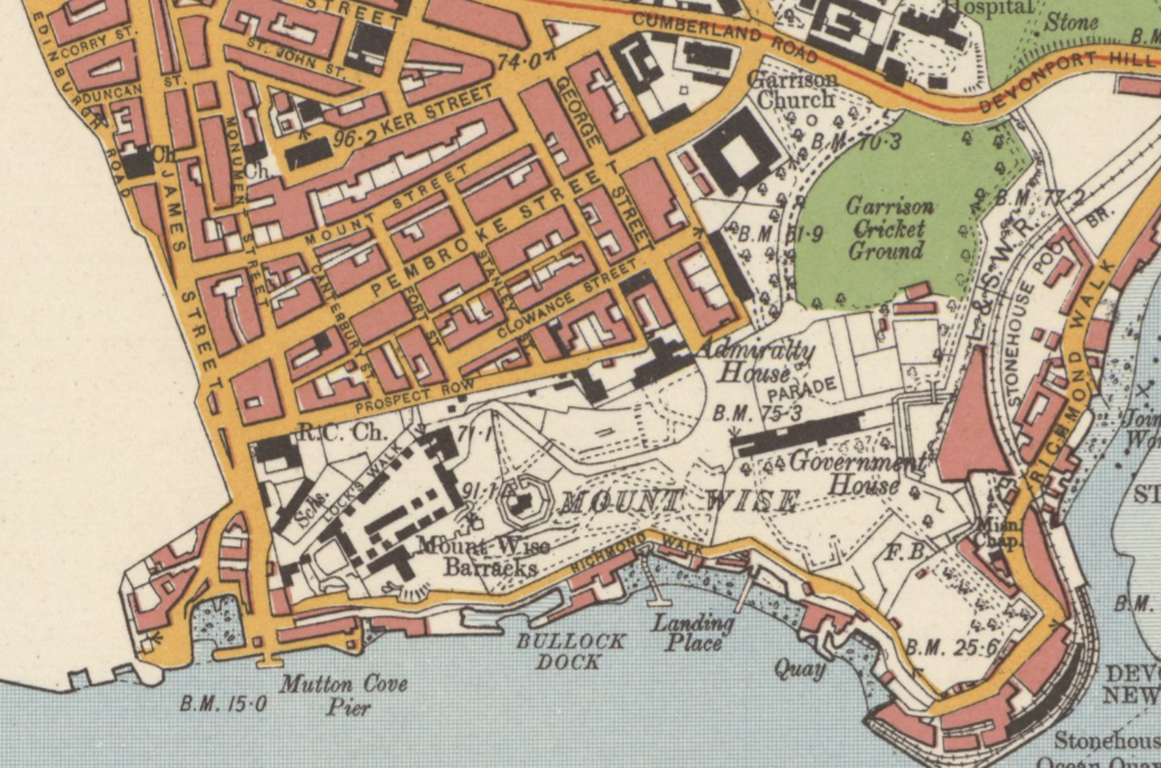 Cricket ground, Devonport, Plymouth. Ordnance Survey, 1920. Courtesy of the National Library of Scotland: https://maps.nls.uk/os/