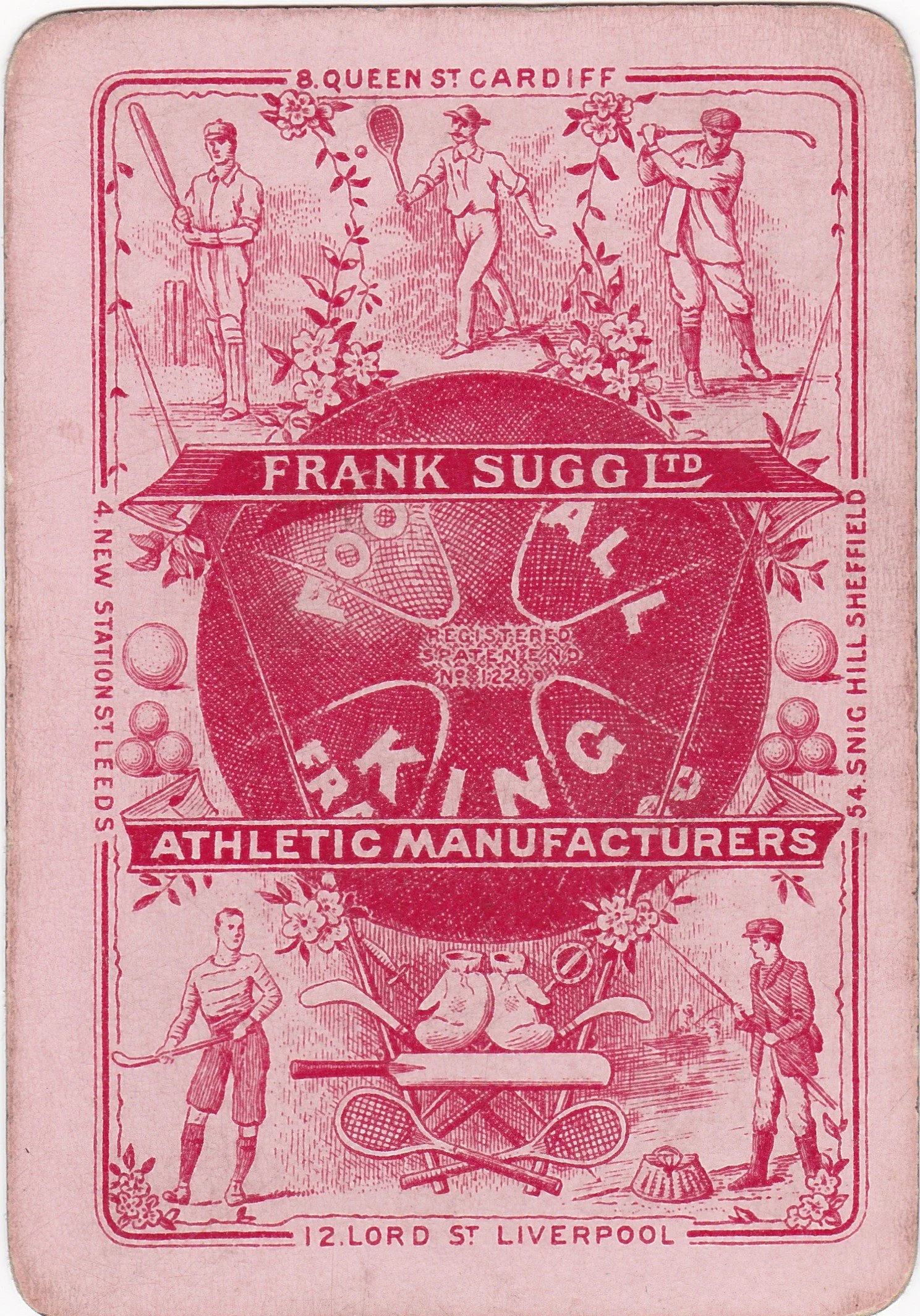 Frank Sugg Ltd. Playing card, author's own collection.