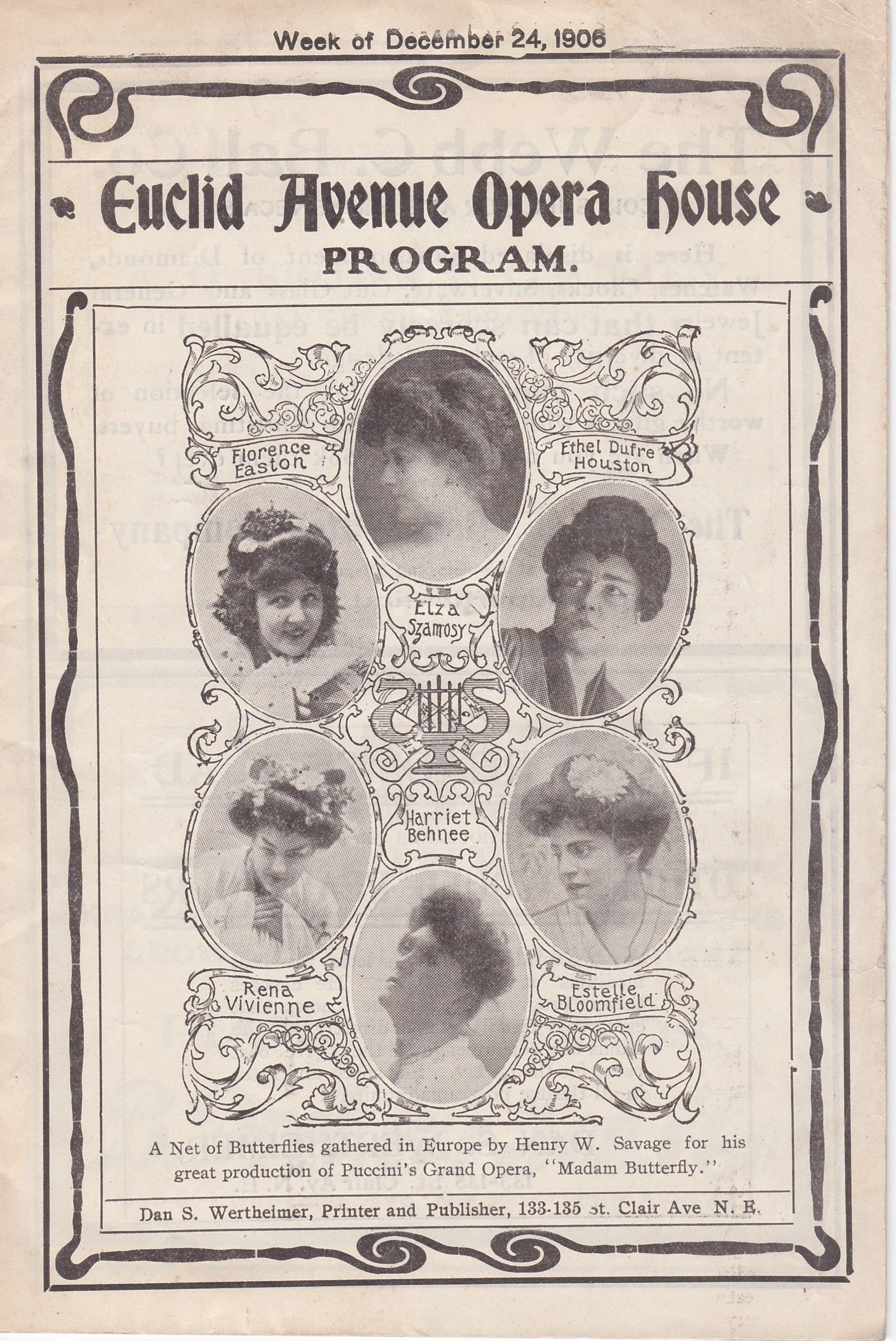 Henry Savage's English-language production of Madama Butterfly, 1906. Programme, author's own collection.