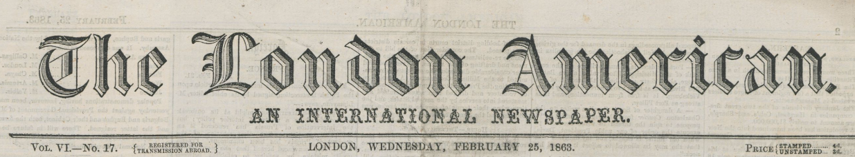 Banner, London American. British Library.