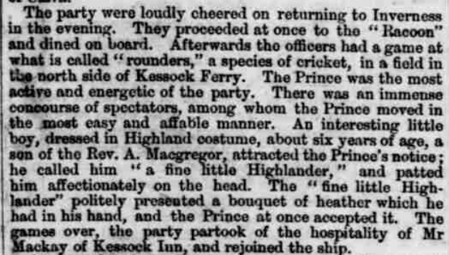 A species of cricket. Inverness Courier, 9 July 1863. Image created by the British Library Board. No known copyright holder.