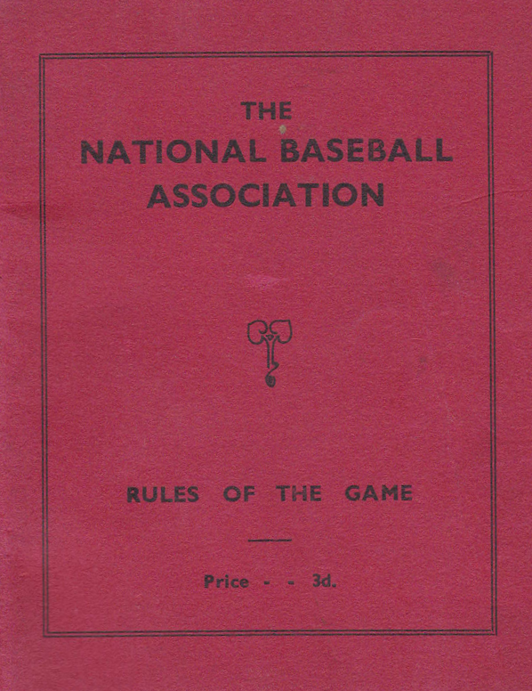 Cover, National Baseball Association Rule Book, 1938 edition. Author's own collection.