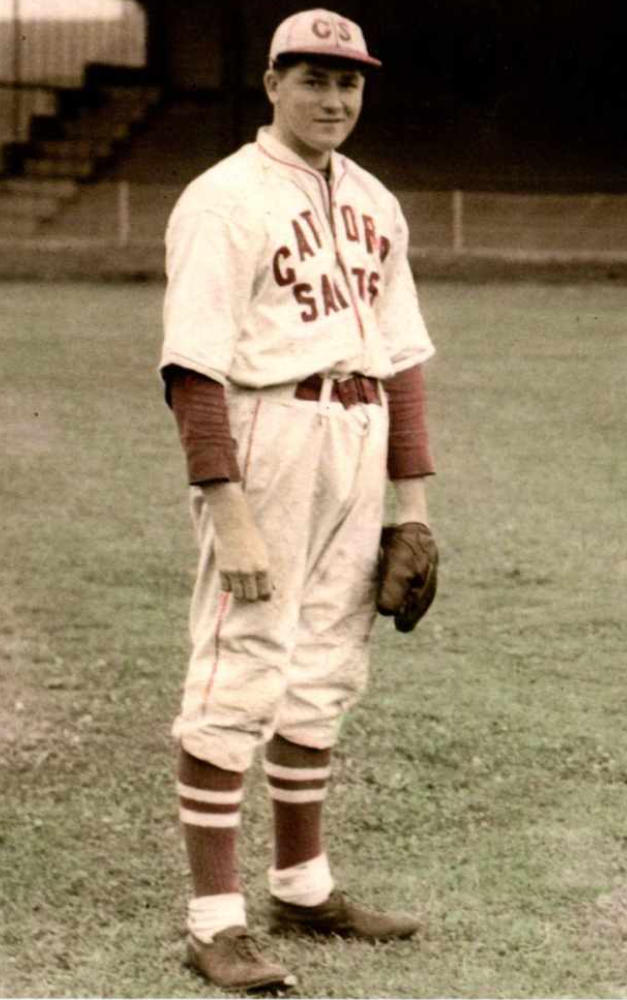 Bruce Hanks, Catford Saints pitcher. Image uploaded to FamilySearch.