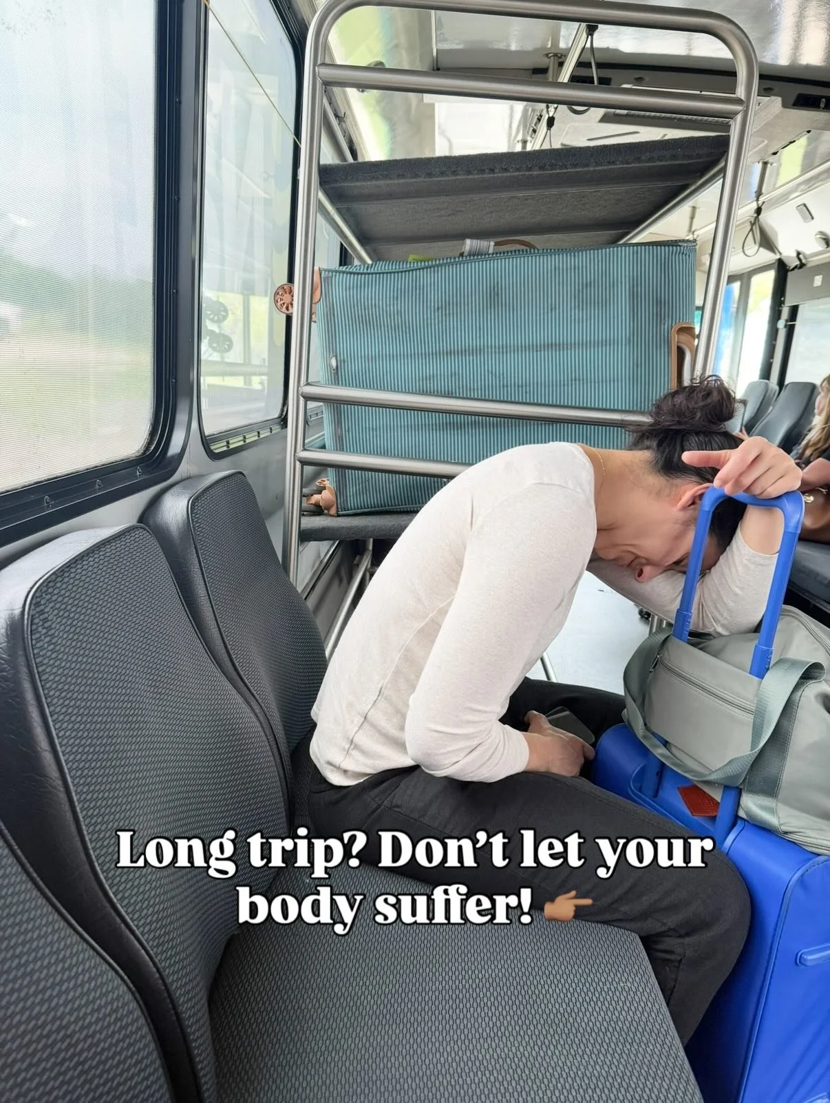 Have you ever felt like this after a long day of travel?? 😅 Our 9th ache is the pain and exhaustion that comes with holiday travel! Planes, cars, road trips, guest beds, travel stress in general can all wreak havoc on our bodies 😭 Swipe through for