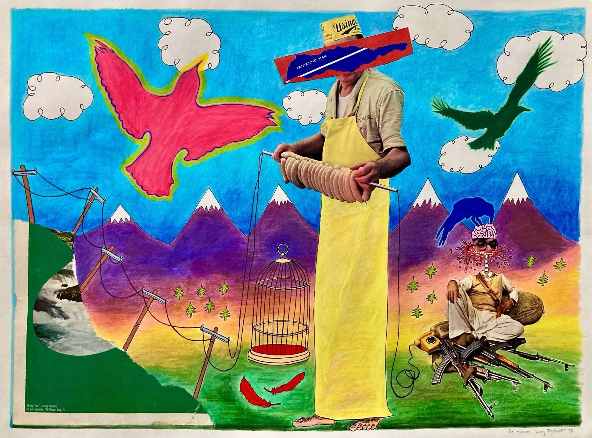 Long Distance 18 x 24 Mixed media on paper 2025