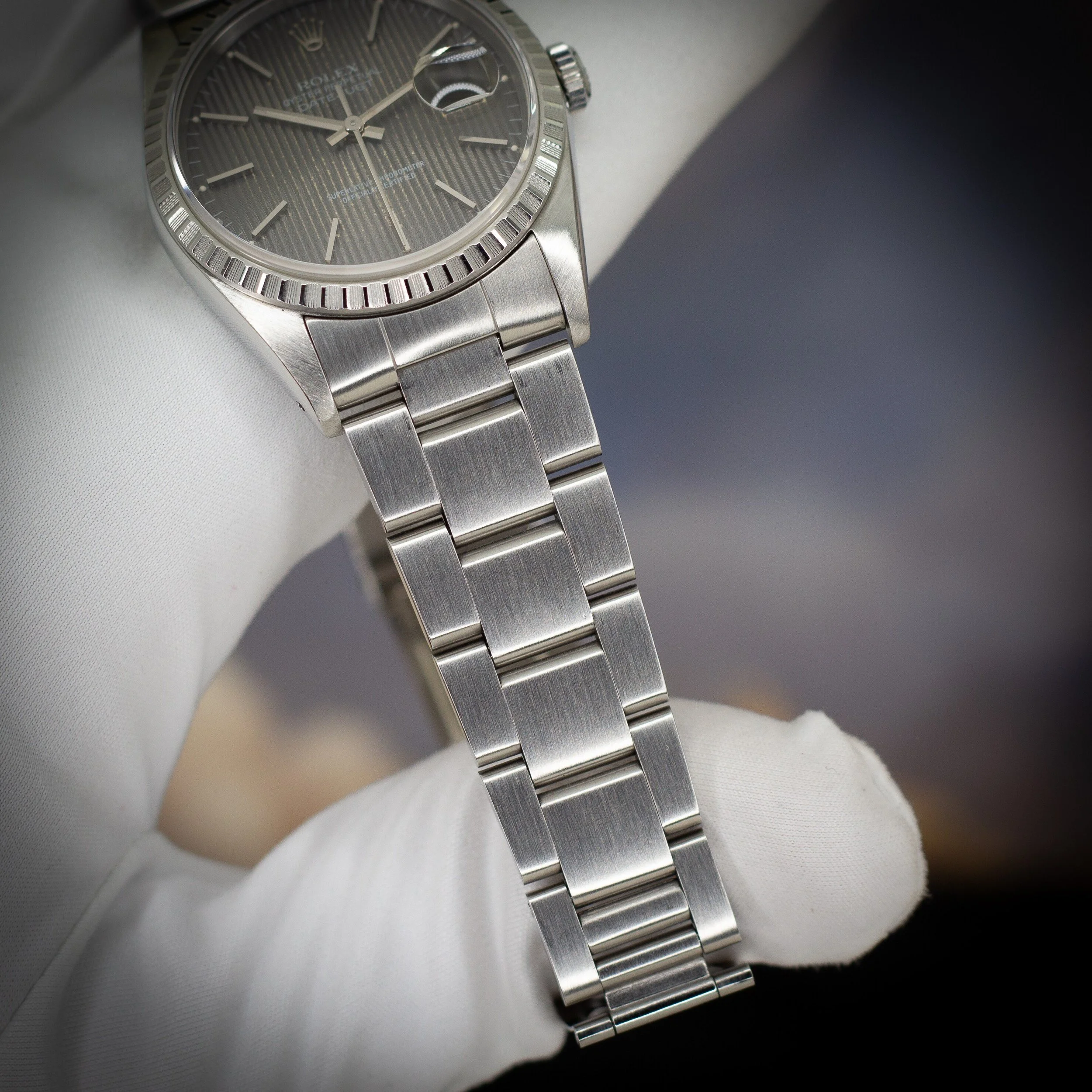 Rolex Datejust 16200 Gray Tapestry Dial – Oyster Bracelet - Available at Palazzo Di Luxury Jersey City NJ