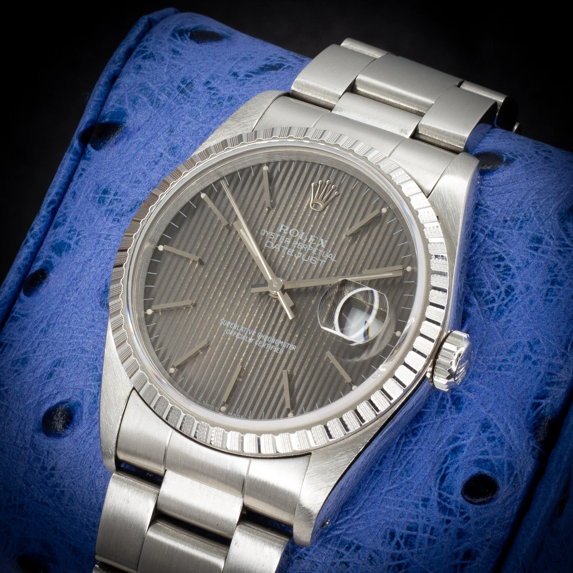Rolex Datejust 16200 Gray Tapestry Dial – Oyster Bracelet - Available at Palazzo Di Luxury Jersey City NJ