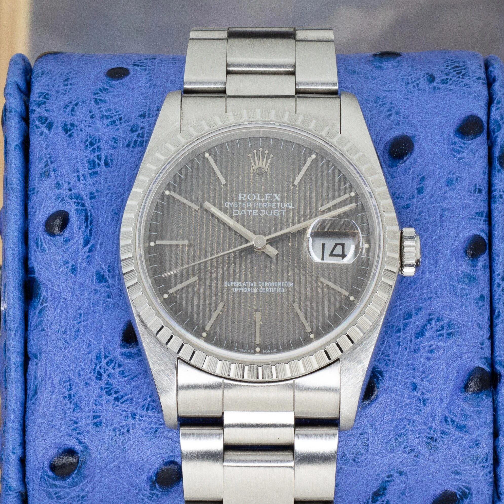 Rolex Datejust 16200 Gray Tapestry Dial – Oyster Bracelet - Available at Palazzo Di Luxury Jersey City NJ