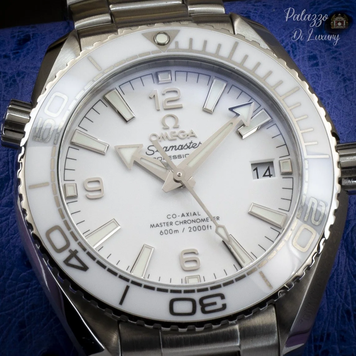 Omega Seamaster Planet Ocean 600m 215.30.40.20.04.001 White Ceramic Dial - Available at Palazzo Di Luxury Jersey City NJ
