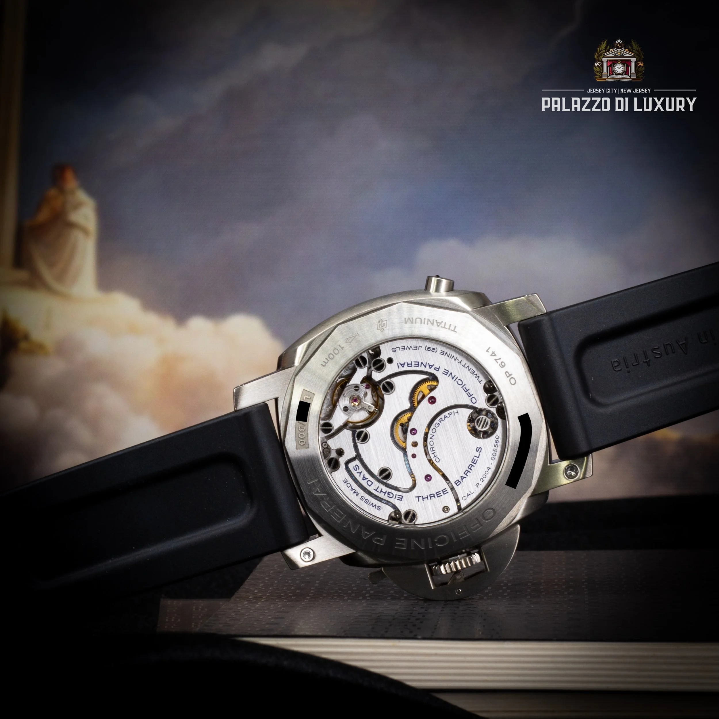 Panerai Luminor 1950 GMT Chrono Monopulsante PAM00311 – Limited Edition Titanium 44mm - Available at Palazzo Di Luxury Jersey City NJ