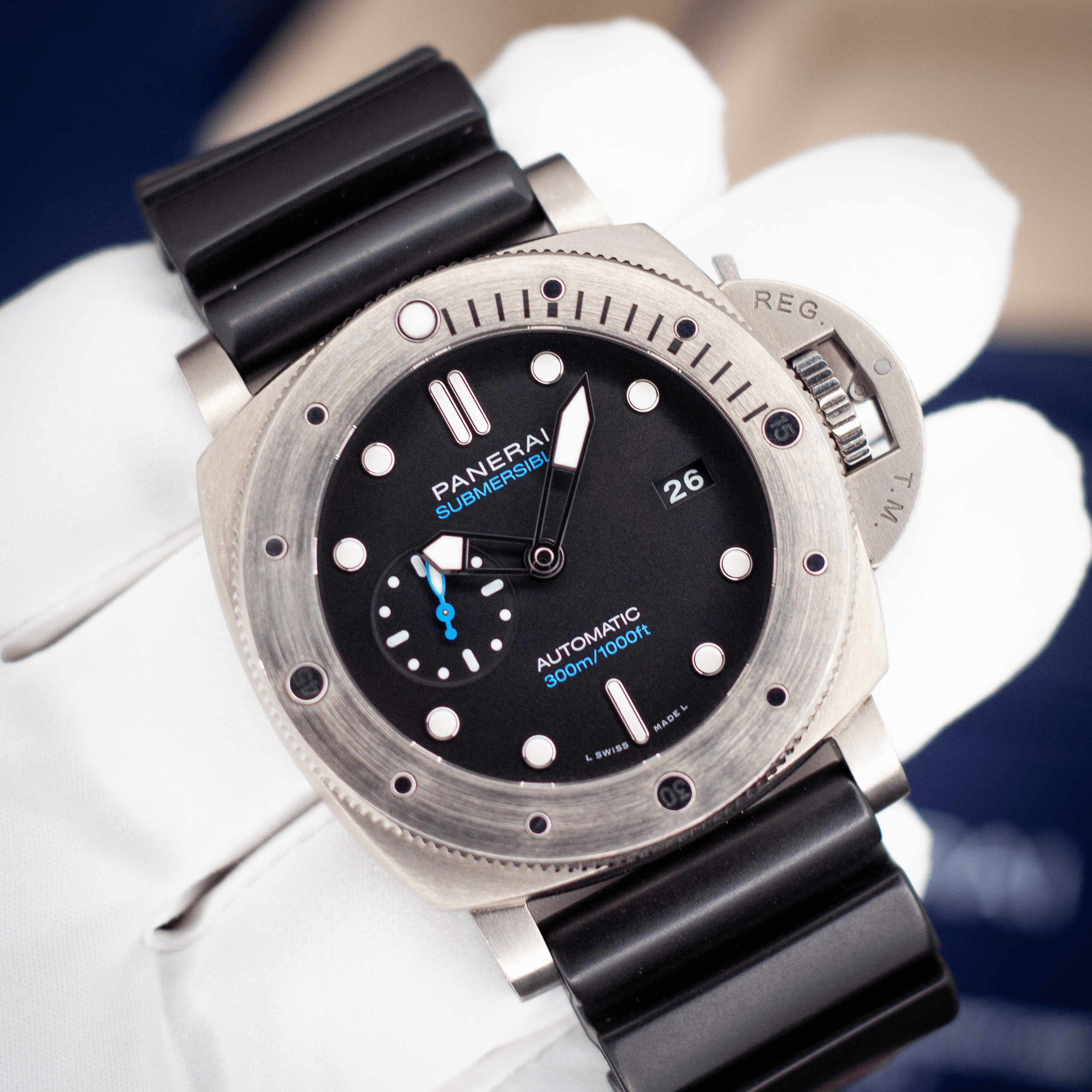 Panerai Submersible PAM02305 – 47mm Titanium – Complete Set - Available at Palazzo Di Luxury Jersey City NJ