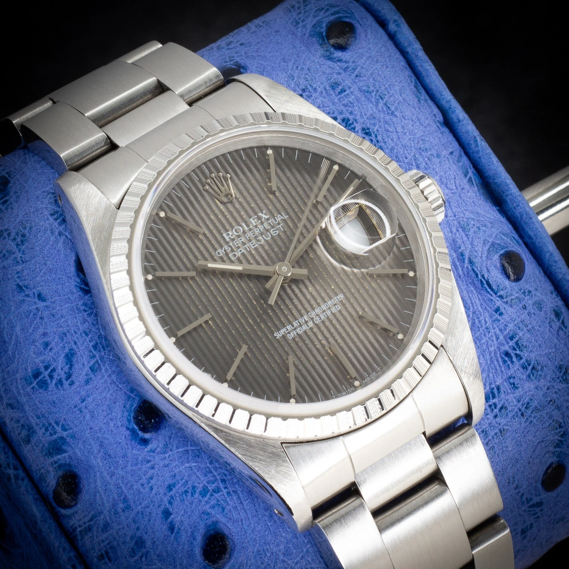 Rolex Datejust 16200 Gray Tapestry Dial – Oyster Bracelet - Available at Palazzo Di Luxury Jersey City NJ