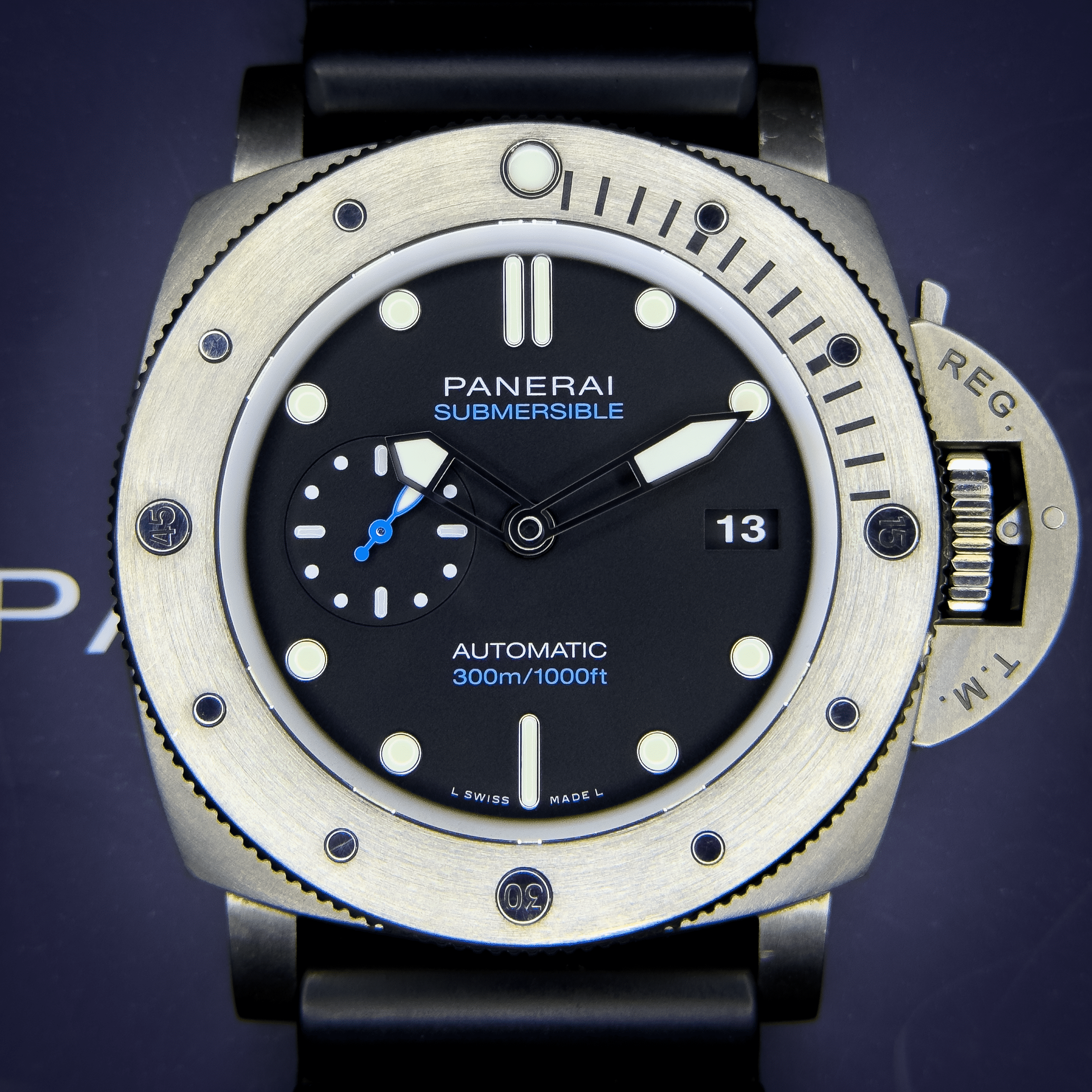Panerai Submersible PAM02305 – 47mm Titanium – Complete Set - Available at Palazzo Di Luxury Jersey City NJ