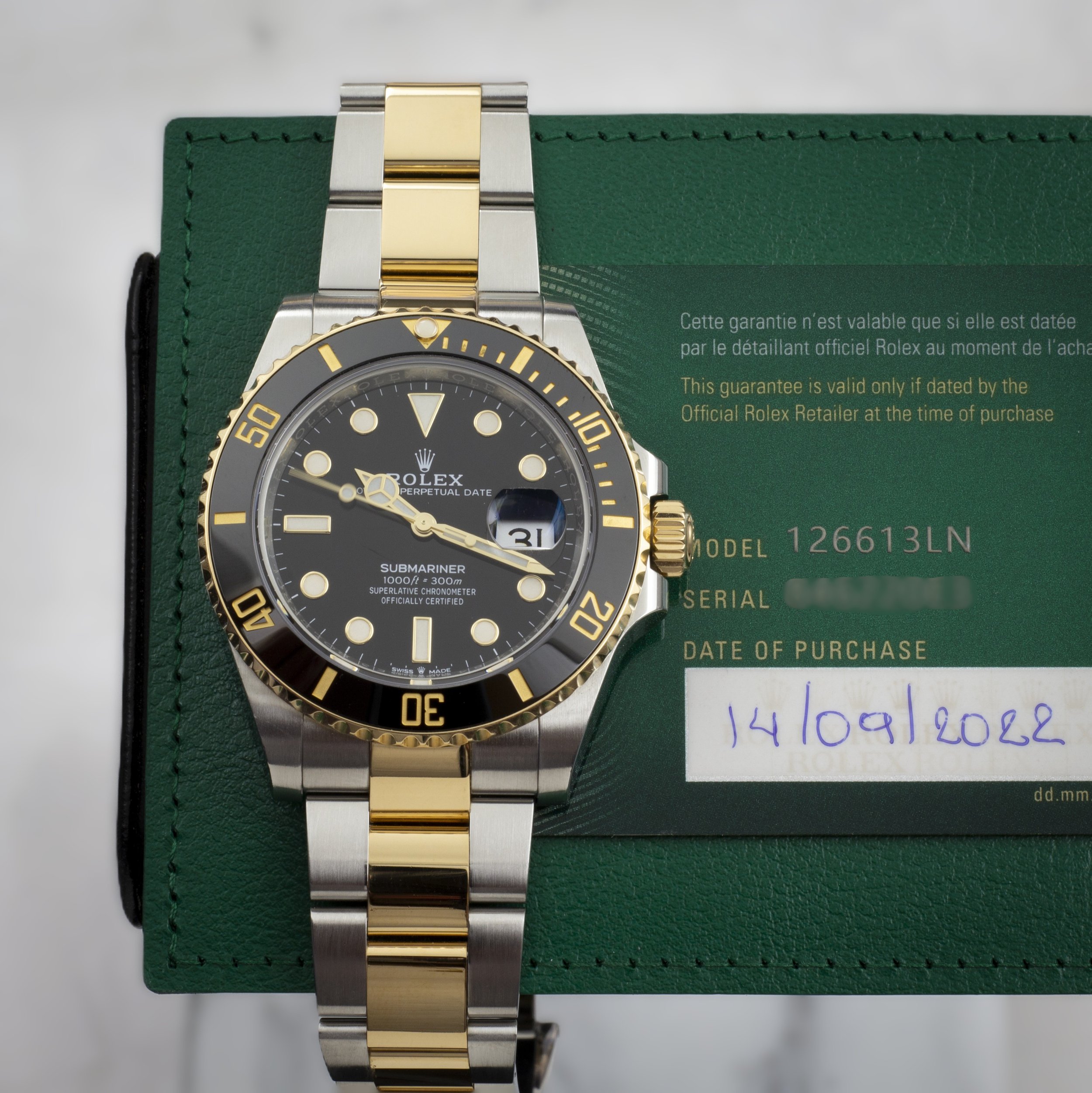 Rolex Submariner 126613LN two-tone black dial