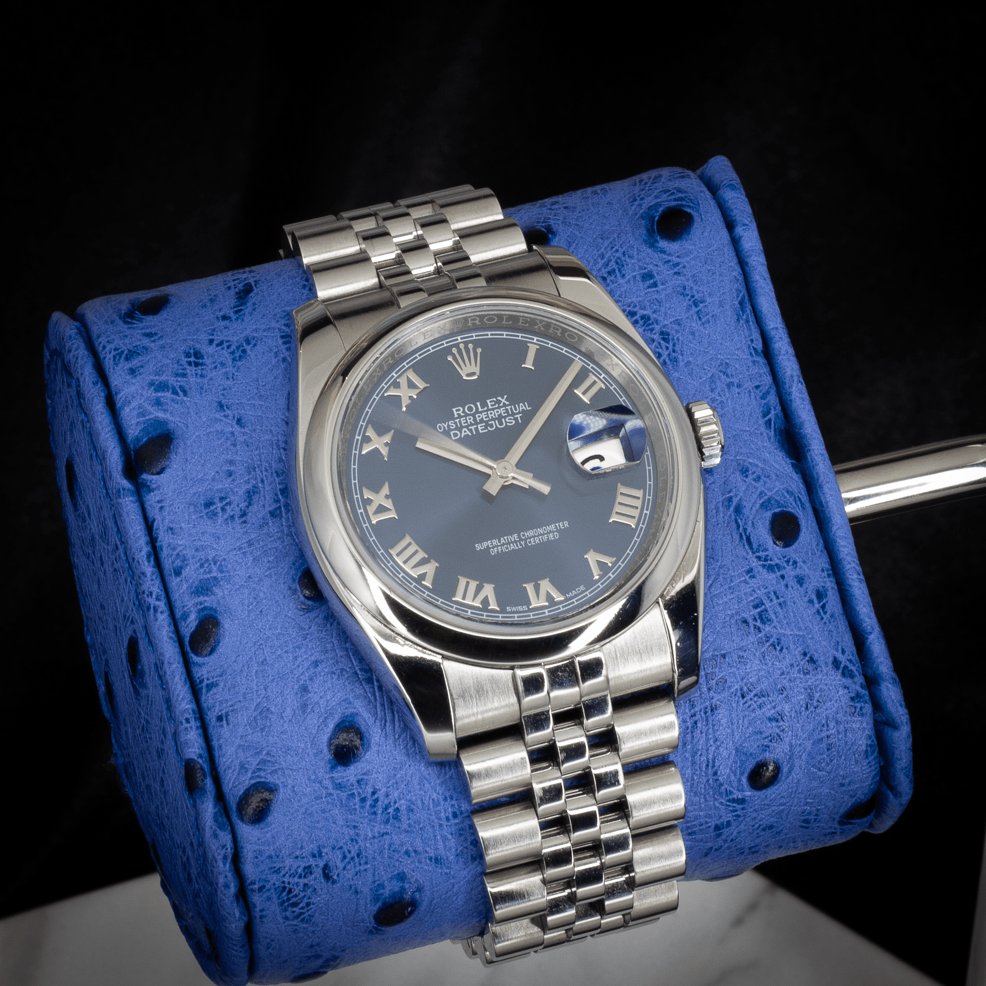 Rolex Datejust 36 Blue Roman Dial 116200 - Available at Palazzo Di Luxury Jersey City NJ