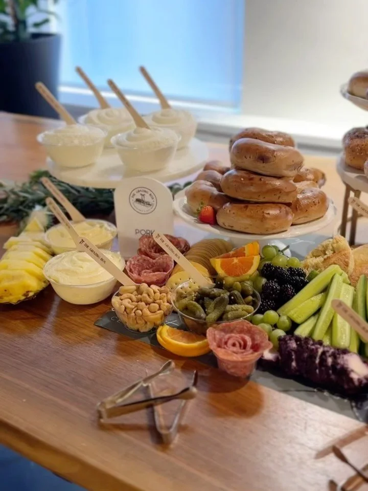 We had so much fun creating this brunch table for Google and the Kraft team at Dentsu for theu summit! Let me tell you that it was a crazy morning with a few obstacles getting in the building which delayed our setup time. The team was lining up waiti