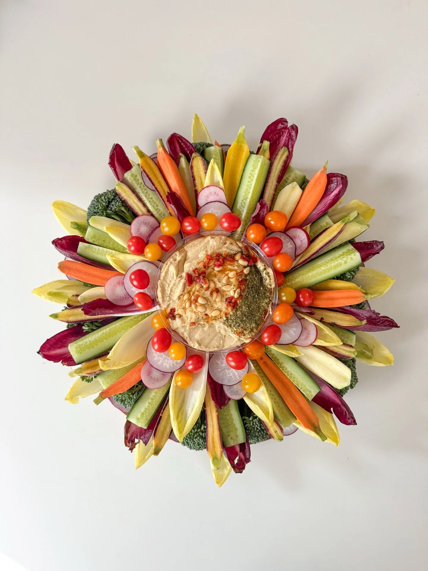 Looking for a vegetarian option? We got you! Grab a Crudit&eacute; Board, Caprese Sandwiches, a large bread &amp; cracker box and fruit box! Don&rsquo;t forget dessert! Taking orders for all of 2026 now! 

#cateringnyc #sandwichbox #crudite #hosting 