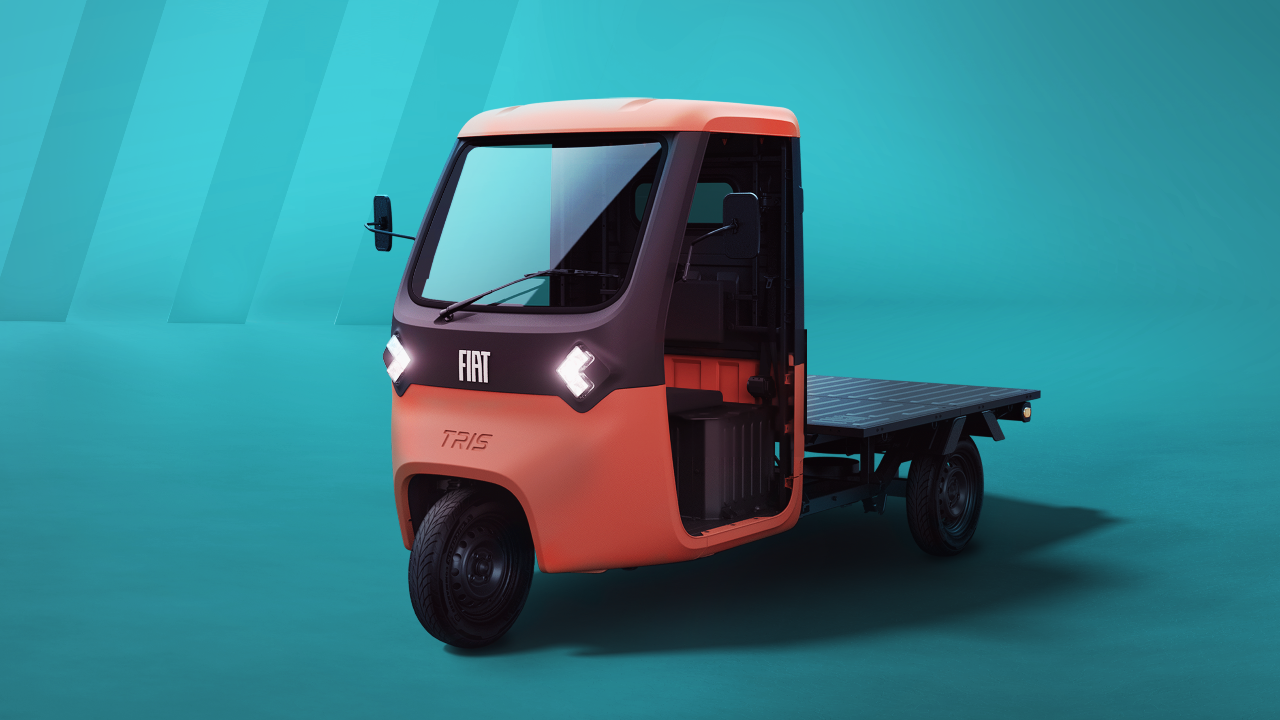 El nuevo vehículo comercial eléctrico de tres ruedas Fiat TRIS.