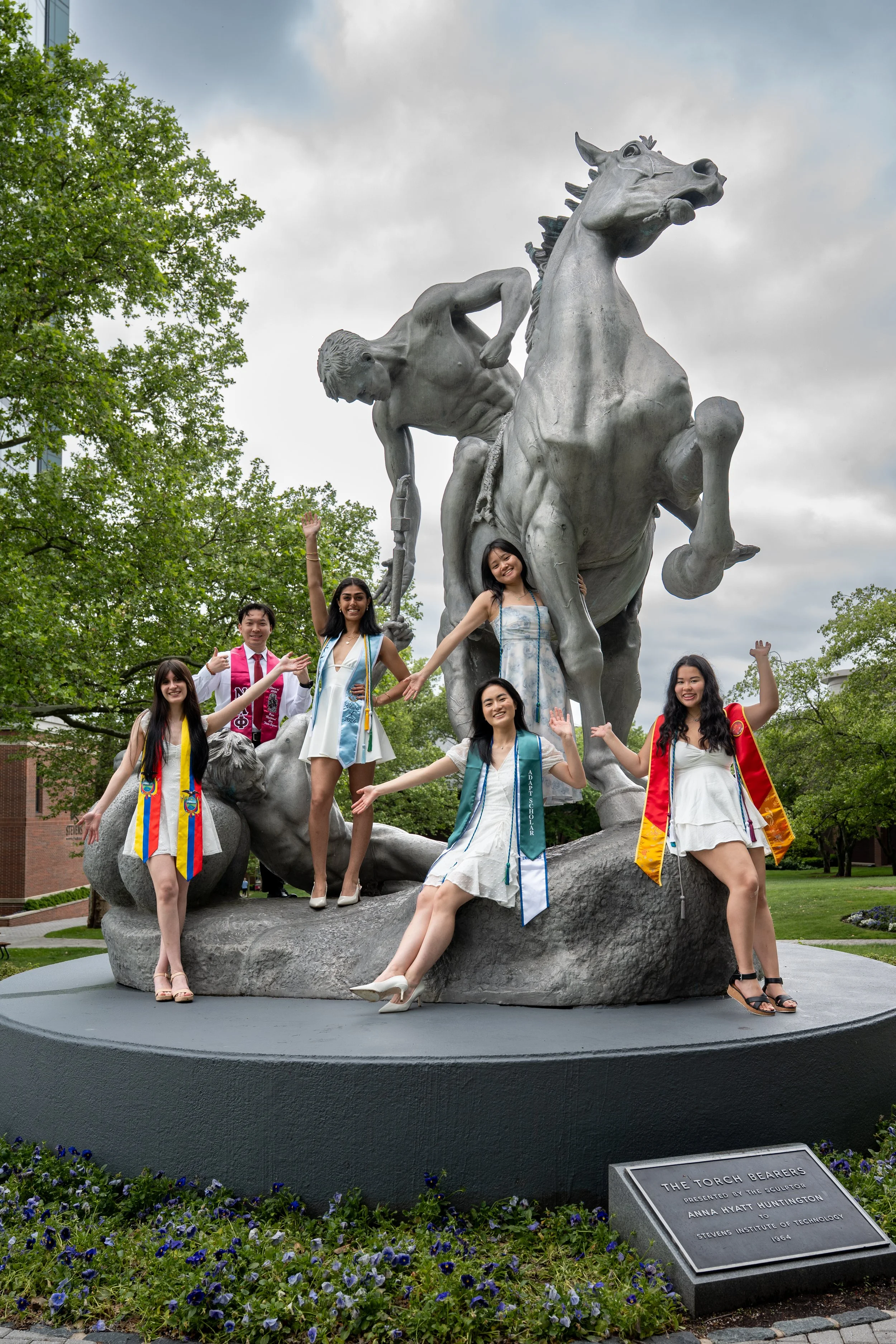 Group of college graduates Stevens institute of technology Hoboken NJ